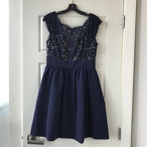 Eliza J Navy Cocktail / Bridesmaid Dress Size 8